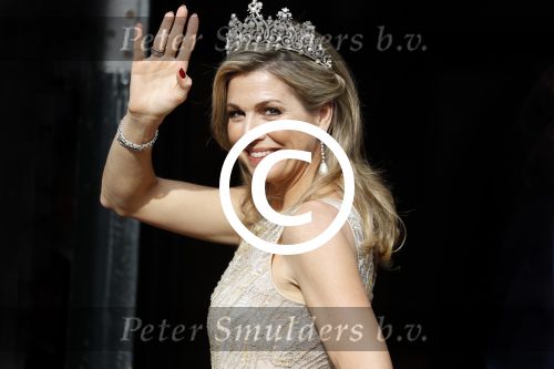 Amsterdam 23 mei 2017 
Koningin Maxima en Koning Willem Alexander komen aan bij het paleis op de dam voor diner met ambassadeurs.