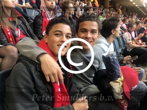 Schiphol Stockholm 24 mei 2017
Ajax Manchester United, finale europa leaque. Quincy en Ruben Kluivert