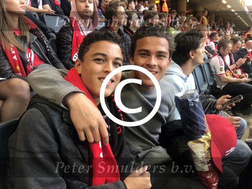 Schiphol Stockholm 24 mei 2017
Ajax Manchester United, finale europa leaque. Quincy en Ruben Kluivert