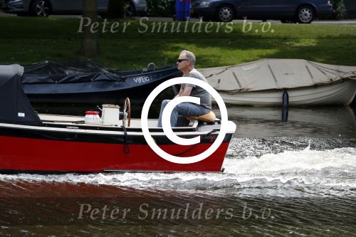 Amsterdam 29 mei 2017 
Rijk de Gooijer jr in de sloep / boot van zijn vader Rijk de Gooijer sr