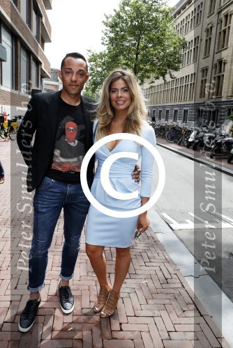 Amsterdam 8 juni 2017 
Talkies terras awards in het W hotel. Stephanie Tency met haar compagnon