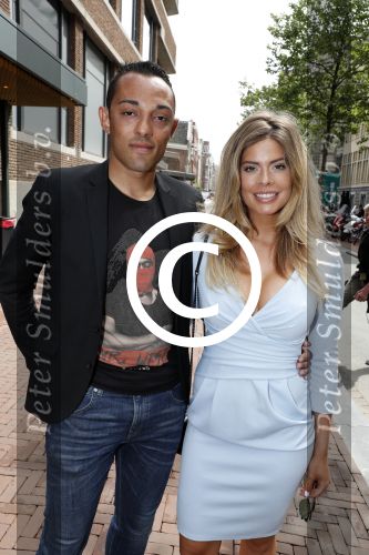 Amsterdam 8 juni 2017 
Talkies terras awards in het W hotel. Stephanie Tency met haar compagnon