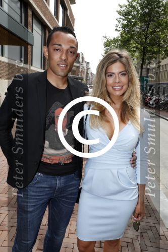 Amsterdam 8 juni 2017 
Talkies terras awards in het W hotel. Stephanie Tency met haar compagnon