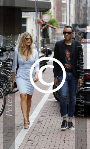 Amsterdam 8 juni 2017 
Talkies terras awards in het W hotel. Stephanie Tency met haar compagnon