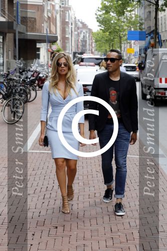 Amsterdam 8 juni 2017 
Talkies terras awards in het W hotel. Stephanie Tency met haar compagnon