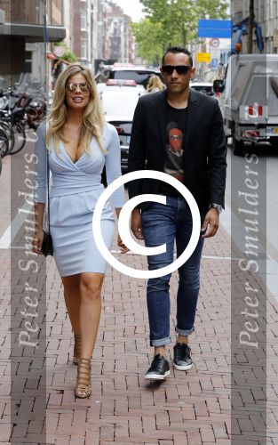 Amsterdam 8 juni 2017 
Talkies terras awards in het W hotel. Stephanie Tency met haar compagnon