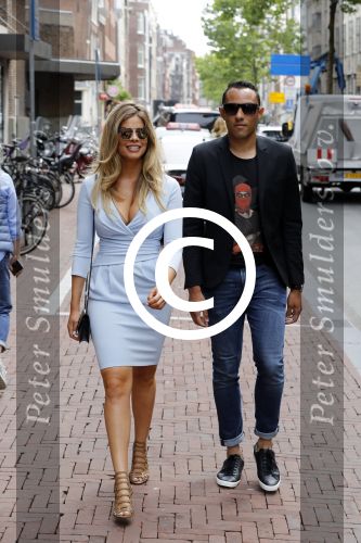 Amsterdam 8 juni 2017 
Talkies terras awards in het W hotel. Stephanie Tency met haar compagnon