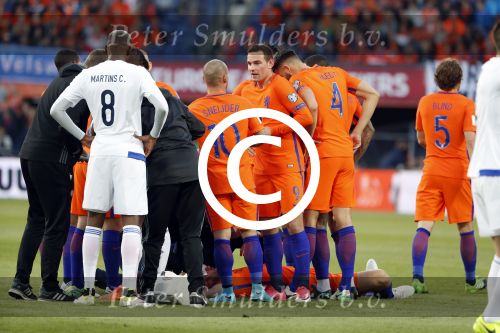 Rotterdam 9 juni 2017
Nederland - Luxemburg in de kuip . De wedstrijd dat Wesley Sneijder record international wordt en waar Ruud Gullit en Dick Advocaat voor het eerst bondscoach en assistent zijn. Yolanthe Sneijder Cabau zit op de tribune met zoons Jessey en Xess Xava