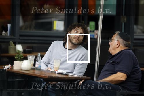 Amsterdam 31 mei 2018
Javier Guzman op terras met â€¦..