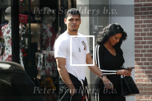 Amsterdam 23 mei 2018
Voetballer van het Nederlands elftal Karim Rekik met zijn vriendin presentatrice Dounia Rijkschroeff op de pc hooftstraat.