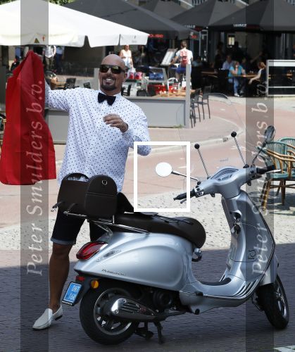 Amsterdam 7 juni 2018
Maik de Boer met zijn vespa scooter.
