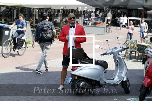 Amsterdam 7 juni 2018
Maik de Boer met zijn vespa scooter.