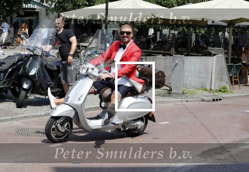 Amsterdam 7 juni 2018
Maik de Boer met zijn vespa scooter.