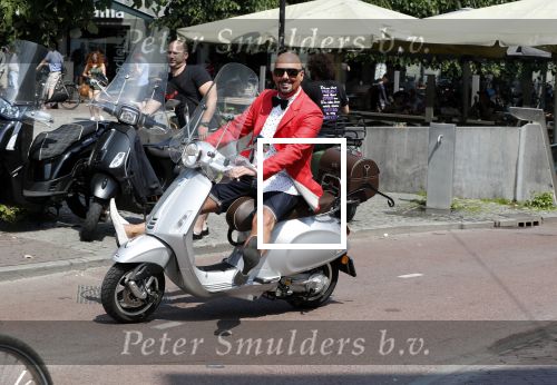 Amsterdam 7 juni 2018
Maik de Boer met zijn vespa scooter.