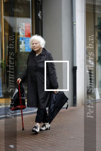 Amsterdam 22 mei 2018
Marjan Berk met bwandelstok op de pc hooftstraat.