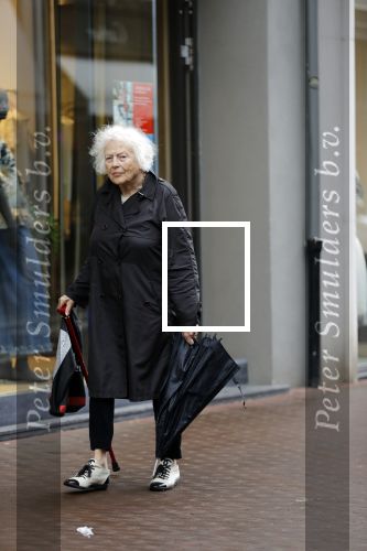 Amsterdam 22 mei 2018
Marjan Berk met bwandelstok op de pc hooftstraat.