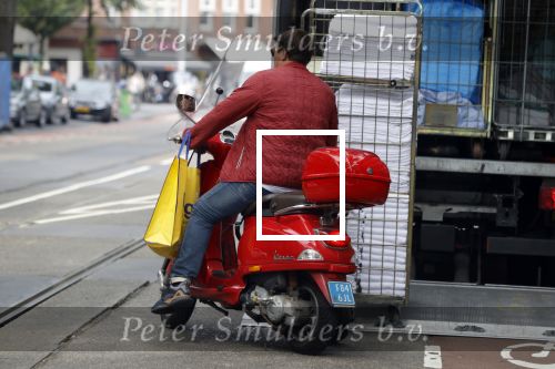 Amsterdam 25 mei 2018
Martijn Krabbe op zijn vespa scooter.