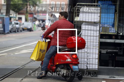 Amsterdam 25 mei 2018
Martijn Krabbe op zijn vespa scooter.