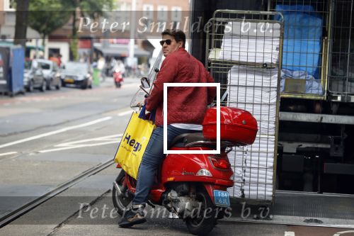 Amsterdam 25 mei 2018
Martijn Krabbe op zijn vespa scooter.