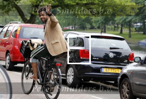 Amsterdam 23 mei 2018
Mike Libanon met blote voeten op de fiets.