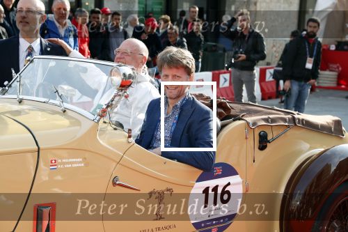 Brescia 15 mei 2018
Prins Pieter Christiaan doe mee met de Mille Miglia. Hij rijdt samen met de hr Hulsbergen
