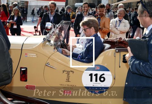 Brescia 15 mei 2018
Prins Pieter Christiaan doe mee met de Mille Miglia. Hij rijdt samen met de hr Hulsbergen