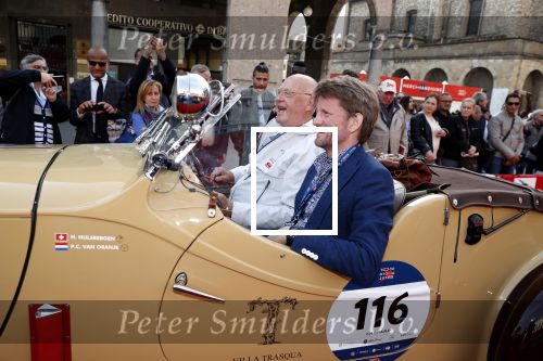 Brescia 15 mei 2018
Prins Pieter Christiaan doe mee met de Mille Miglia. Hij rijdt samen met de hr Hulsbergen