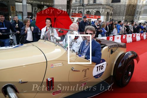 Brescia 15 mei 2018
Prins Pieter Christiaan doe mee met de Mille Miglia. Hij rijdt samen met de hr Hulsbergen