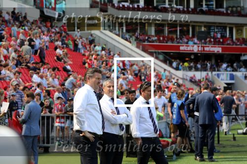 Eindhoven, 6 Mei 2018 Laatste kompetitiewedstrijd PSV-FC Groningen, eindstand 0-0
Ruud Brood Ruud Hesp en Luc Nilis
