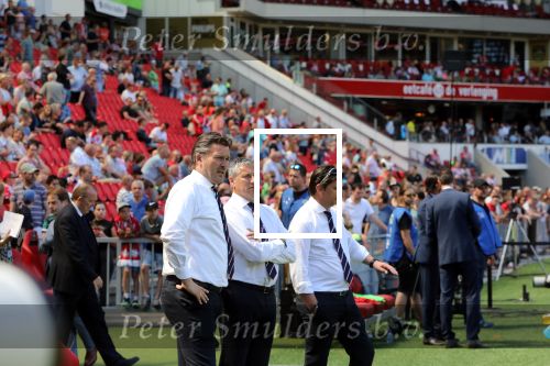 Eindhoven, 6 Mei 2018 Laatste kompetitiewedstrijd PSV-FC Groningen, eindstand 0-0
Ruud Brood Ruud Hesp en Luc Nilis