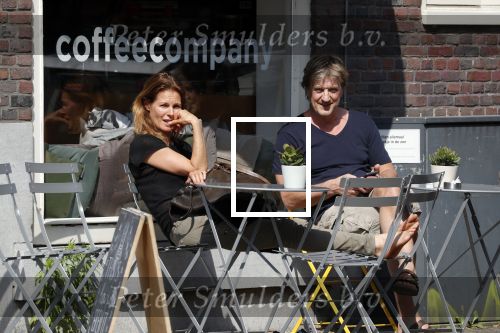 Amsterdam 23 mei 2018
Wim Kieft met vriendin op terras bij de coffeecompany.