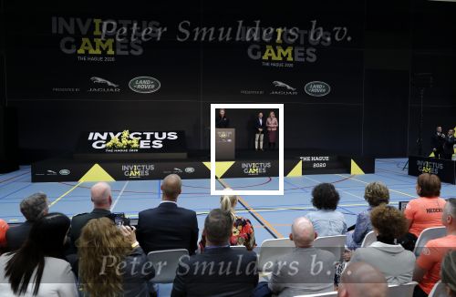Den Haag 9 mei 2019
Prince Harry aanwezig bij  de presentatie van de Invictus Games The Hague 2020. Over precies een jaar wordt het sportevenement voor fysiek en mentaal gewonde militairen in het Haagse Zuiderpark gehouden. Prins Harry en ook Prinses Margriet zijn aanwezig. Voorzitter Luitenant Generaal b.d. Mart de Kruif ontving Prince Harry