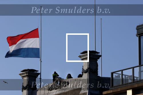 Amsterdam 4 mei 2020
Dodenherdenking op de dam zonder publiek vanwege Corona . 
Security