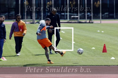 Amsterdam 14 mei 2020
Memphis Depay Edgar David Orlando Engelaar en Ronald Koeman jr trainen in het olympisch stadion.