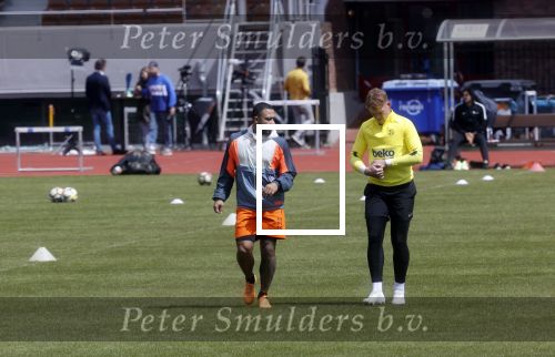 Amsterdam 14 mei 2020
Memphis Depay Edgar David Orlando Engelaar en Ronald Koeman jr trainen in het olympisch stadion.