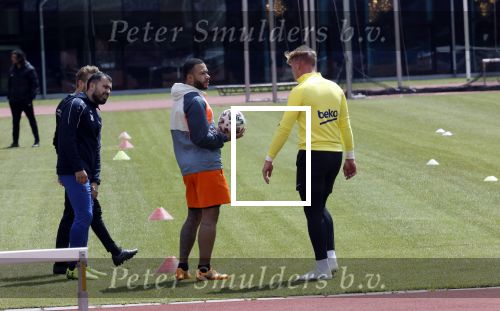 Amsterdam 14 mei 2020
Memphis Depay Edgar David Orlando Engelaar en Ronald Koeman jr trainen in het olympisch stadion.