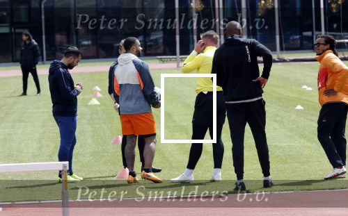 Amsterdam 14 mei 2020
Memphis Depay Edgar David Orlando Engelaar en Ronald Koeman jr trainen in het olympisch stadion.