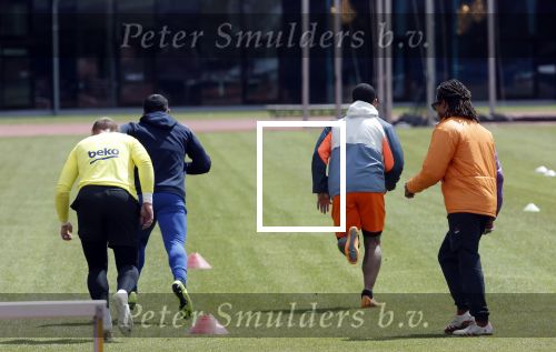 Amsterdam 14 mei 2020
Memphis Depay Edgar David Orlando Engelaar en Ronald Koeman jr trainen in het olympisch stadion.