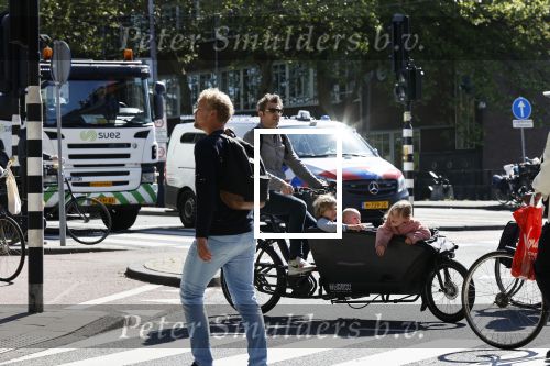 Amsterdam 6 mei 2020
Sander lantinga met zijn kinderen in de bakfiets