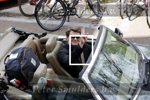 Amsterdam 29 mei 2021
Beau v Erven Dorens in zij Jaguar cabriolet in het centrum van Amsterdam.