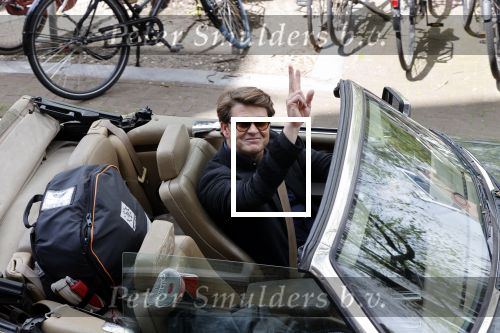 Amsterdam 29 mei 2021
Beau v Erven Dorens in zij Jaguar cabriolet in het centrum van Amsterdam.