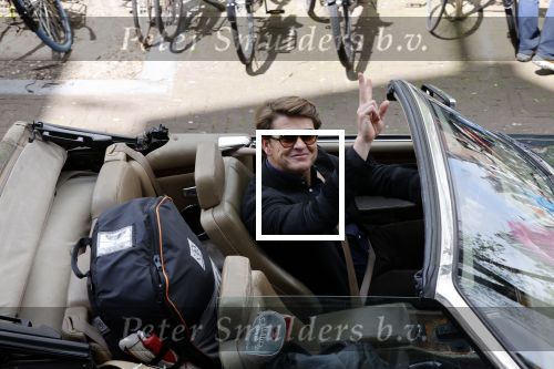 Amsterdam 29 mei 2021
Beau v Erven Dorens in zij Jaguar cabriolet in het centrum van Amsterdam.