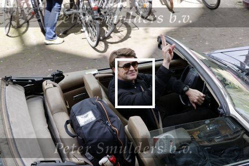 Amsterdam 29 mei 2021
Beau v Erven Dorens in zij Jaguar cabriolet in het centrum van Amsterdam.