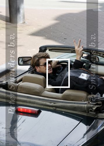 Amsterdam 29 mei 2021
Beau v Erven Dorens in zij Jaguar cabriolet in het centrum van Amsterdam.