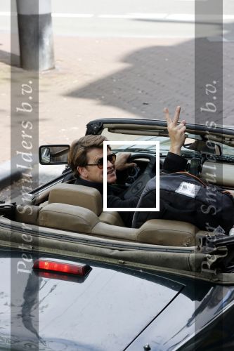 Amsterdam 29 mei 2021
Beau v Erven Dorens in zij Jaguar cabriolet in het centrum van Amsterdam.