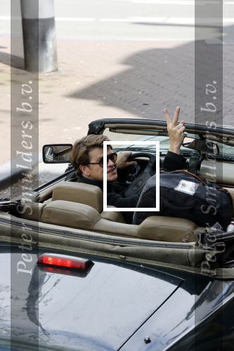 Amsterdam 29 mei 2021
Beau v Erven Dorens in zij Jaguar cabriolet in het centrum van Amsterdam.
