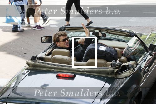 Amsterdam 29 mei 2021
Beau v Erven Dorens in zij Jaguar cabriolet in het centrum van Amsterdam.