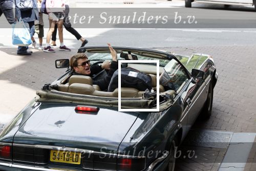 Amsterdam 29 mei 2021
Beau v Erven Dorens in zij Jaguar cabriolet in het centrum van Amsterdam.
