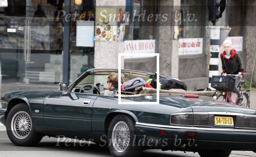 Amsterdam 29 mei 2021
Beau v Erven Dorens in zij Jaguar cabriolet in het centrum van Amsterdam.