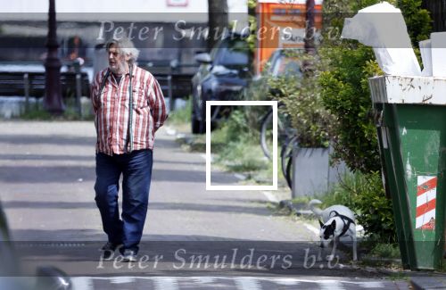 Amsterdam, 18 Mei 2023
Hans v d Togt wandelend met zijn hondje door Amsterdam
